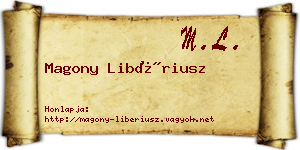 Magony Libériusz névjegykártya